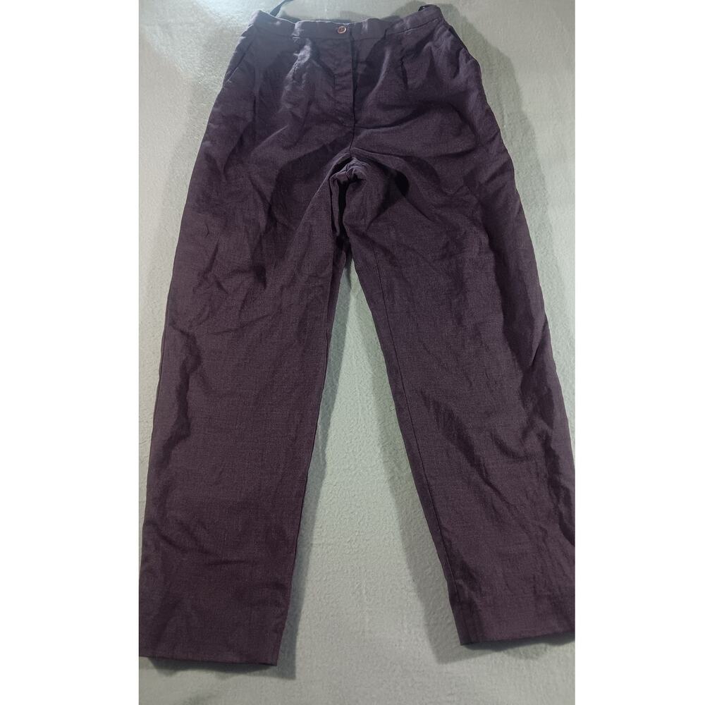 Vintage Petite Sophisticate Wool Blend Pants 8P Purple Lined Career Trousers